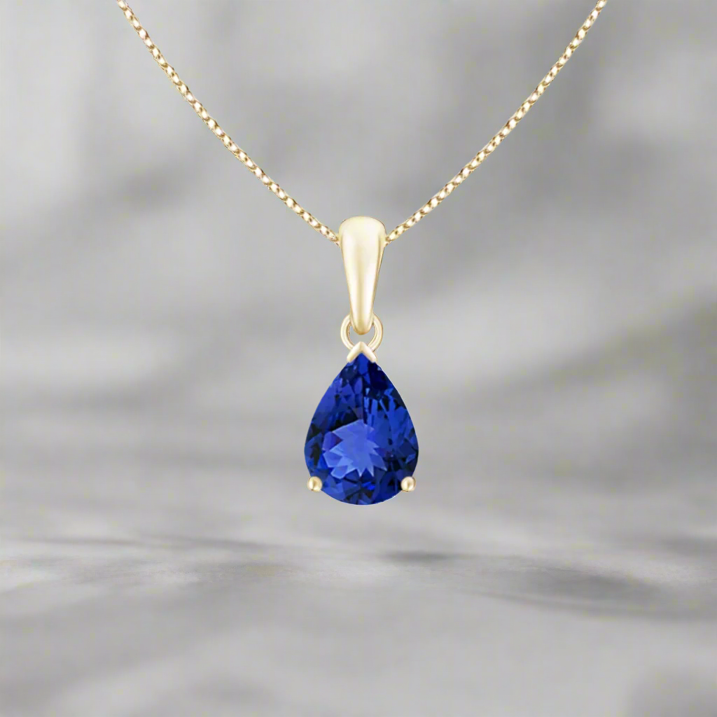 Solitaire Pear-Shaped Tanzanite Pendant
