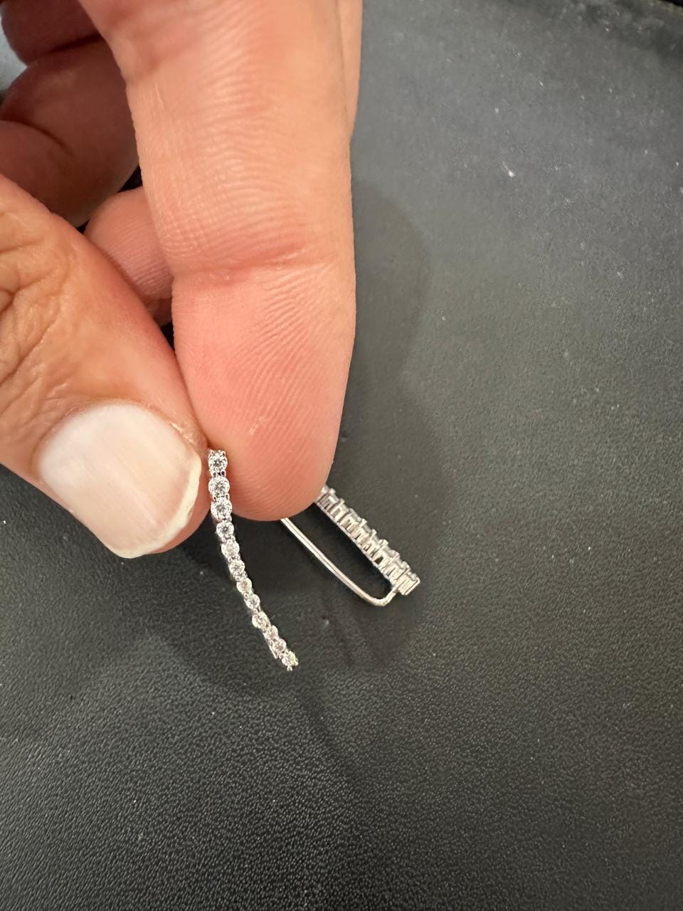 Moissanite Ear Climber Earrings: 925 Sterling Silver Bridal Jewelry