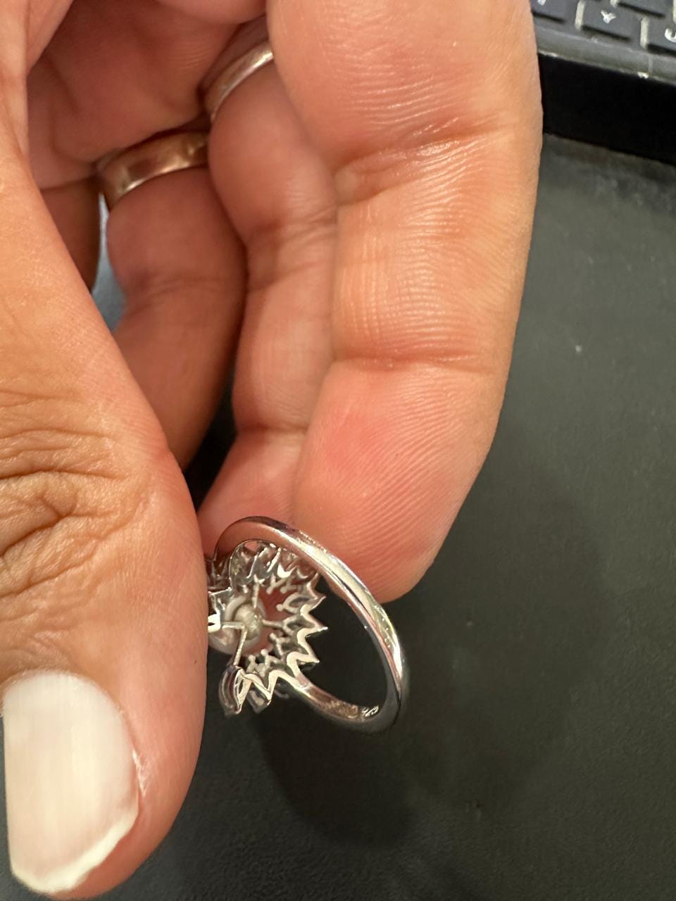 925 Sterling Silver Pearl & Moissanite Ring - Sunburst Statement Jewelry