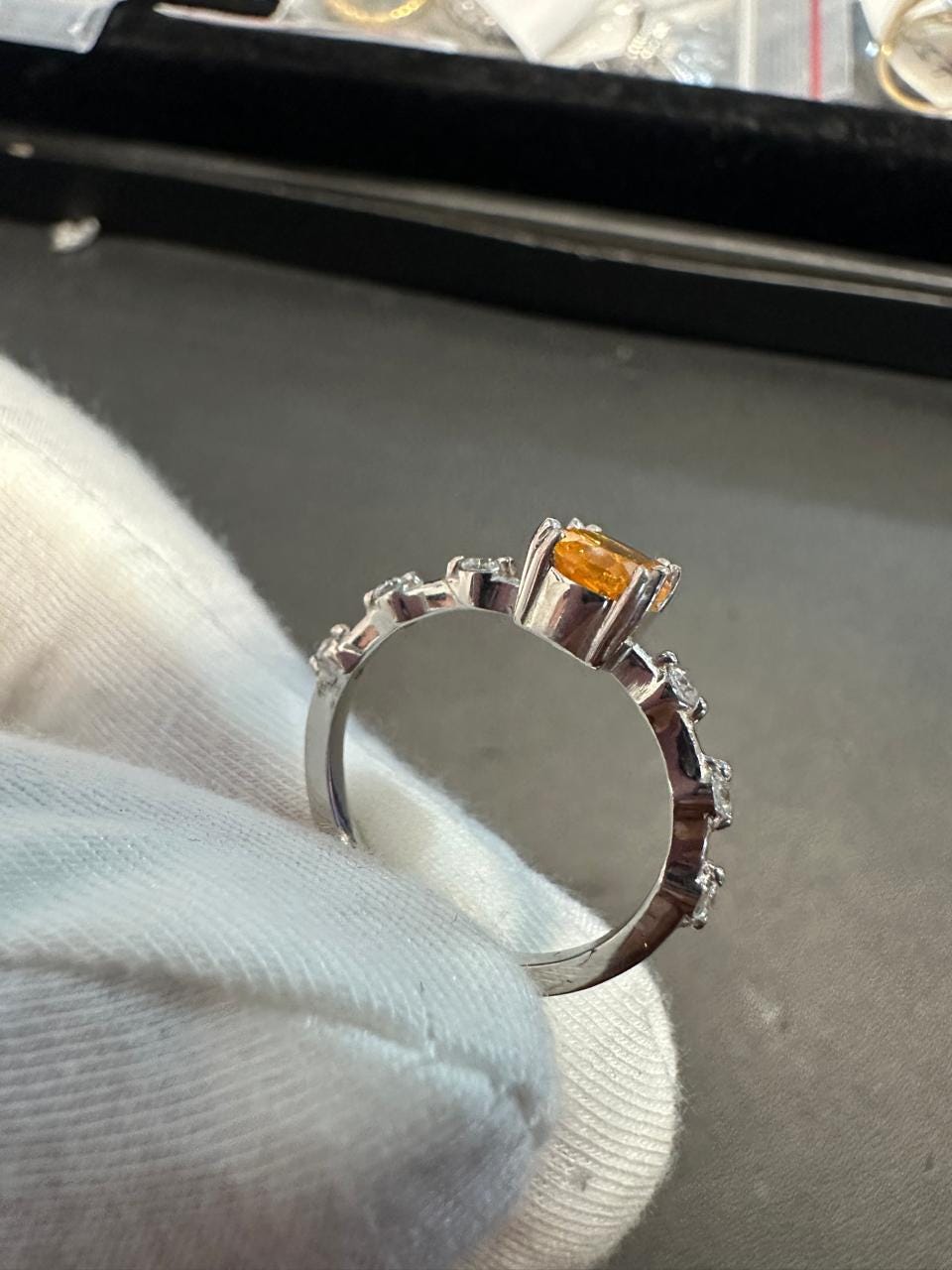 Oval Fire Opal Ring for women | Platinum 925 Silver, Gemstone Jewelry for Gift