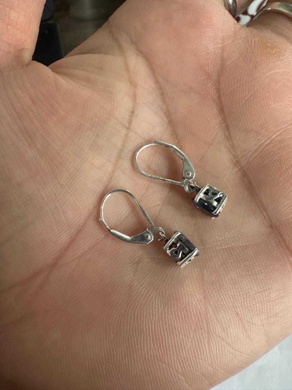 Oval Tanzanite Drop Earrings | 925 Sterling Silver | First Anniversary Gift for her