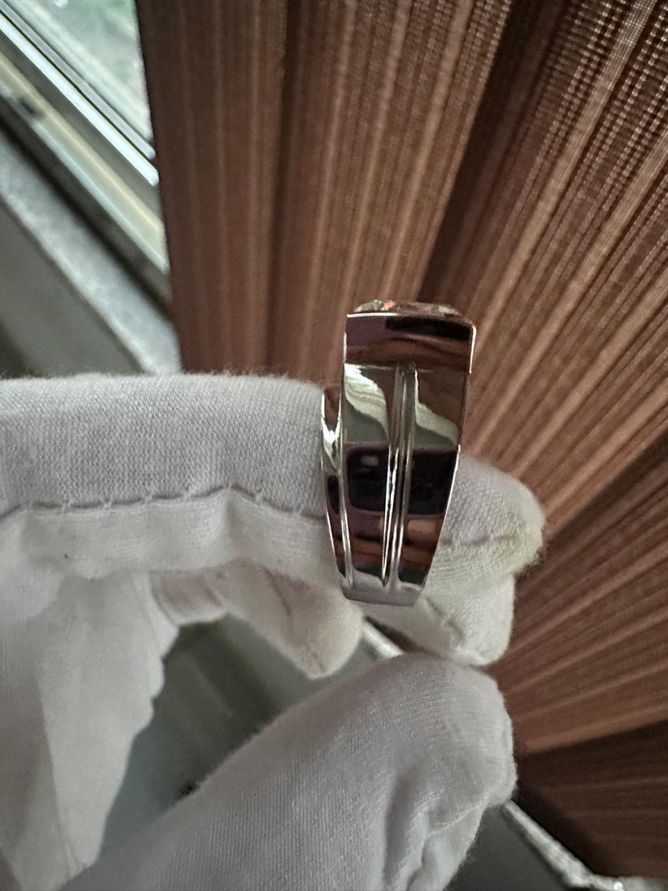 Chunky Moissanite Ring for Men | Platinum Over Sterling Silver