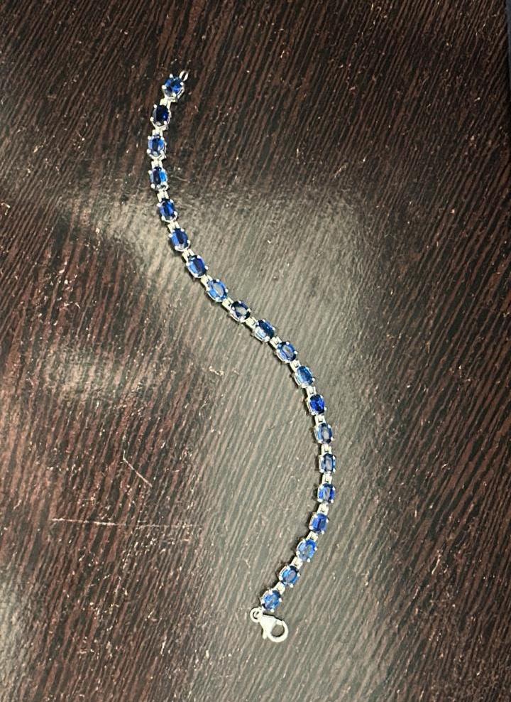 Sapphire Tennis Bracelet | 925 Sterling Silver, September Birthstone