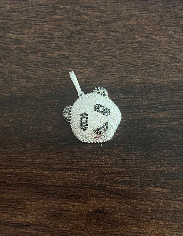 Iced Out Panda Pendant | Moissanite Pendant Unisex Jewelry | Hip Hop Bling Necklace Charm | Unique Statement Gift for Him or Her