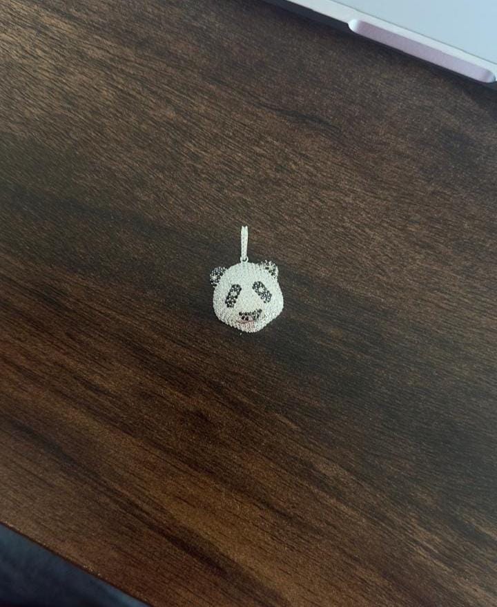 Iced Out Panda Pendant | Moissanite Pendant Unisex Jewelry | Hip Hop Bling Necklace Charm | Unique Statement Gift for Him or Her