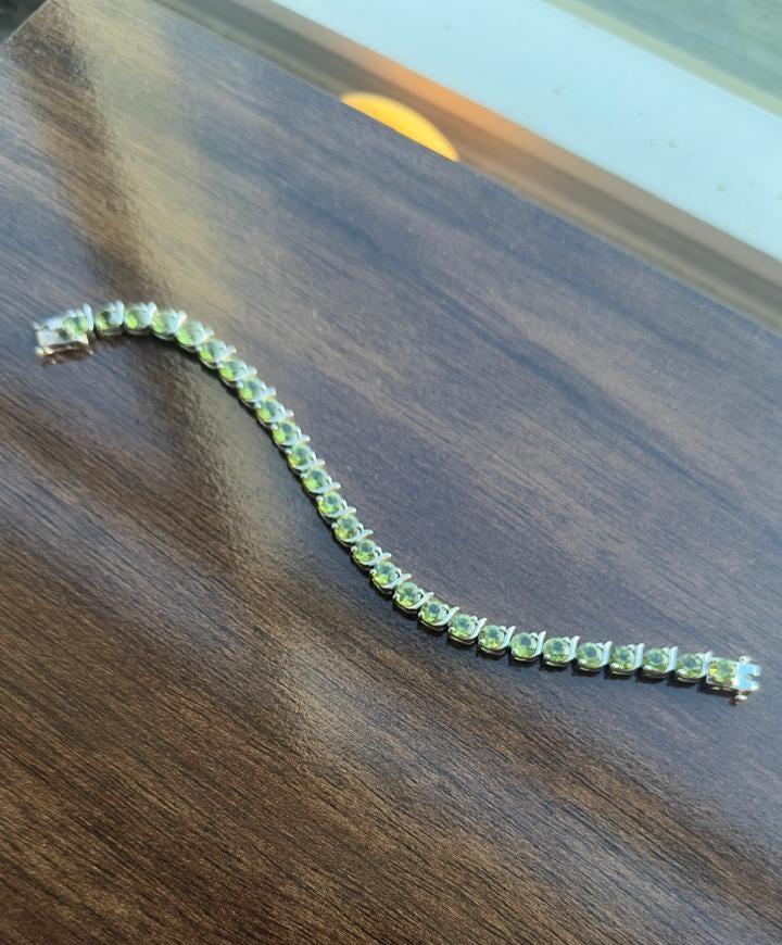 Peridot Tennis Bracelet | 925 Sterling Silver, August Birthstone