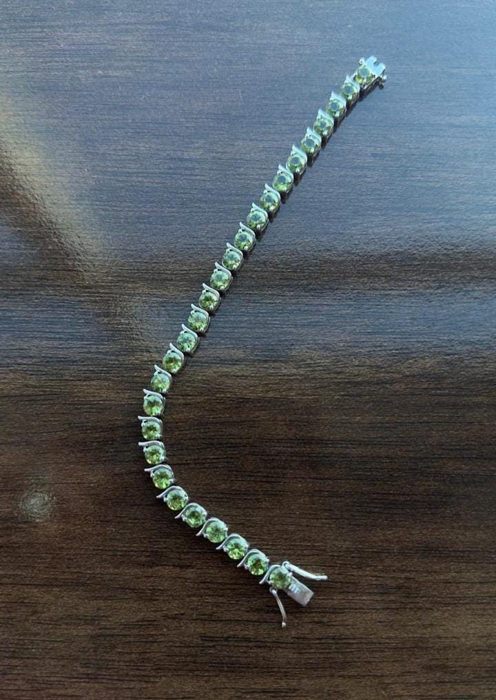 Peridot Tennis Bracelet | 925 Sterling Silver, August Birthstone