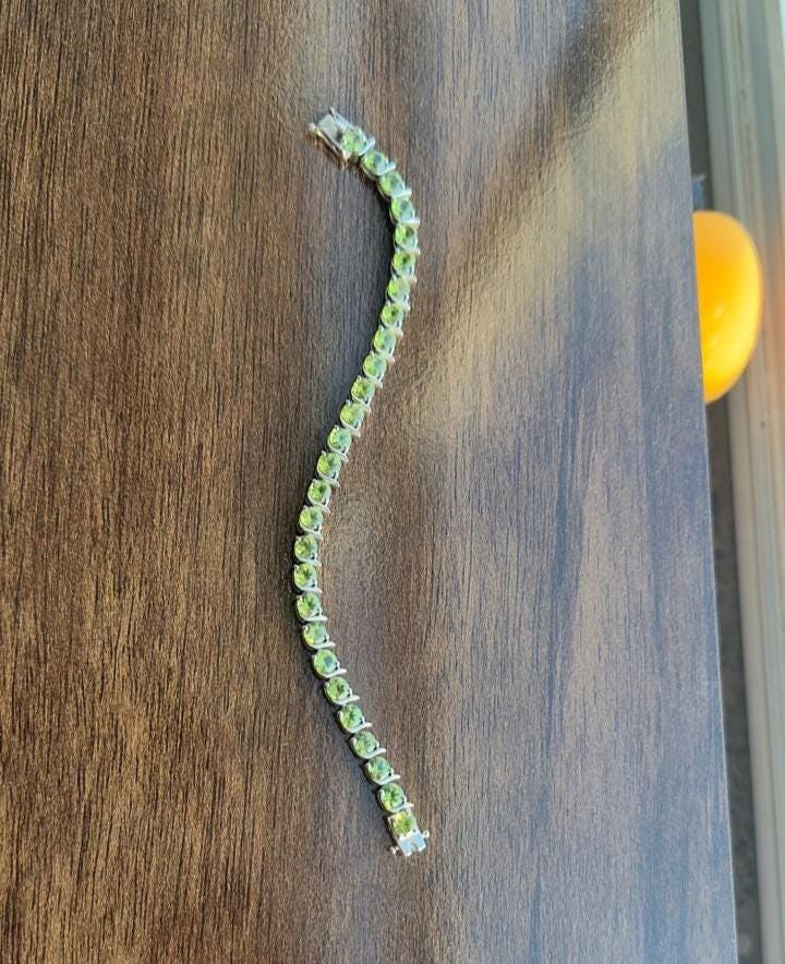 Peridot Tennis Bracelet | 925 Sterling Silver, August Birthstone