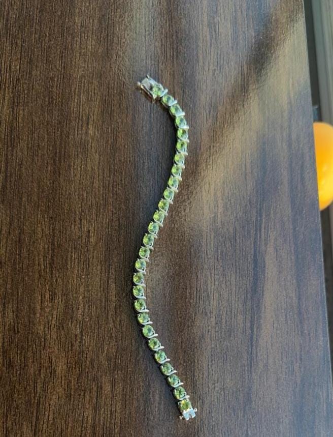 Peridot Tennis Bracelet | 925 Sterling Silver, August Birthstone