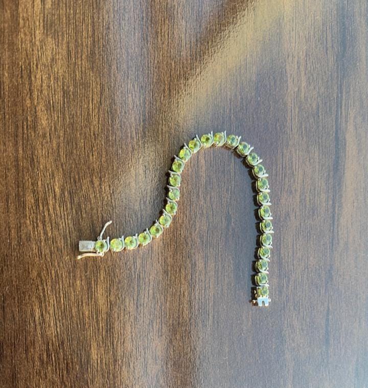 Peridot Tennis Bracelet | 925 Sterling Silver, August Birthstone