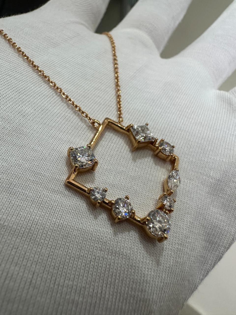 Unique Moissanite Pendant Necklace: Multi Shape Diamond Pendant for gift