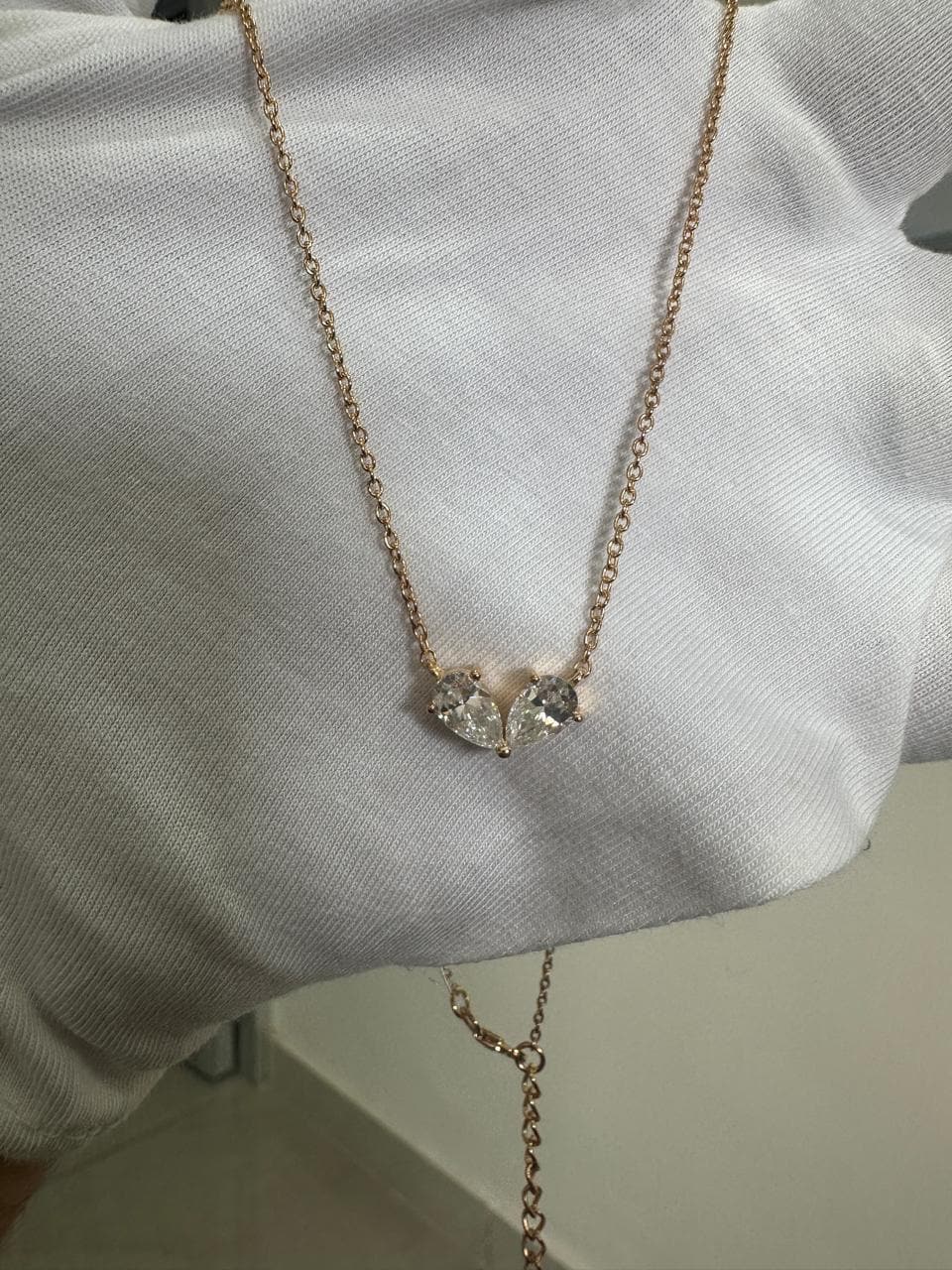 Romantic Pear Moissanite Pendant Necklace | 18k Gold Vermeil, 2 Carat Sparkle