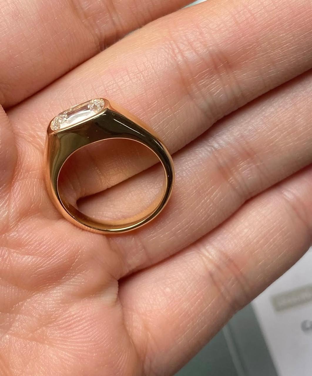 Moissanite Signet Ring: 14K Gold Vermeil Sterling Silver Statement Jewelry