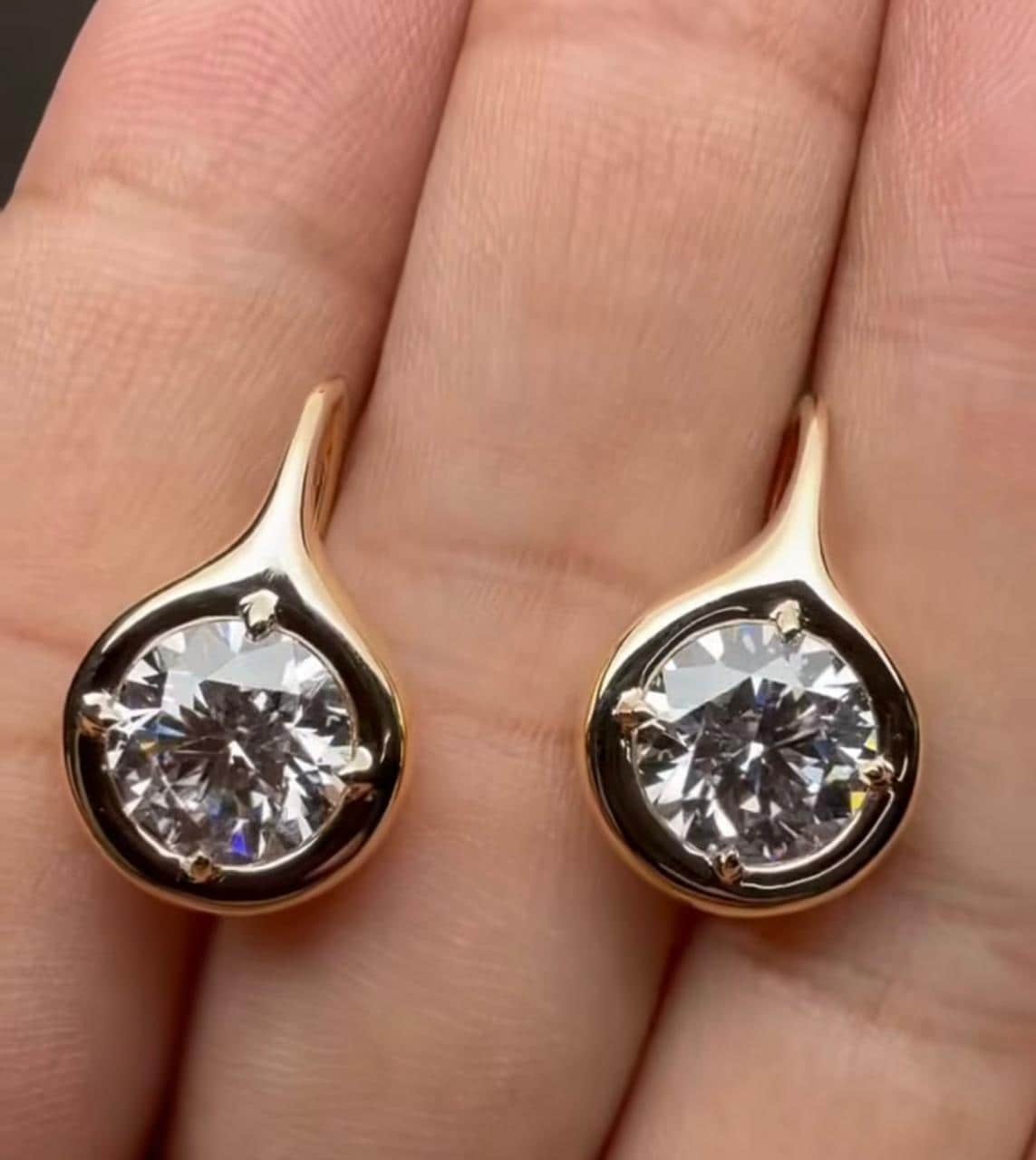 14K Gold Moissanite Earrings: 925 Sterling Silver, Bridal Jewelry