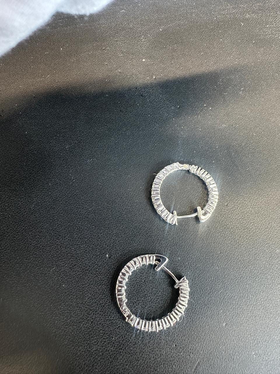 Moissanite Hoop Earrings | Platinum Over 925 Silver, Bridal Jewelry