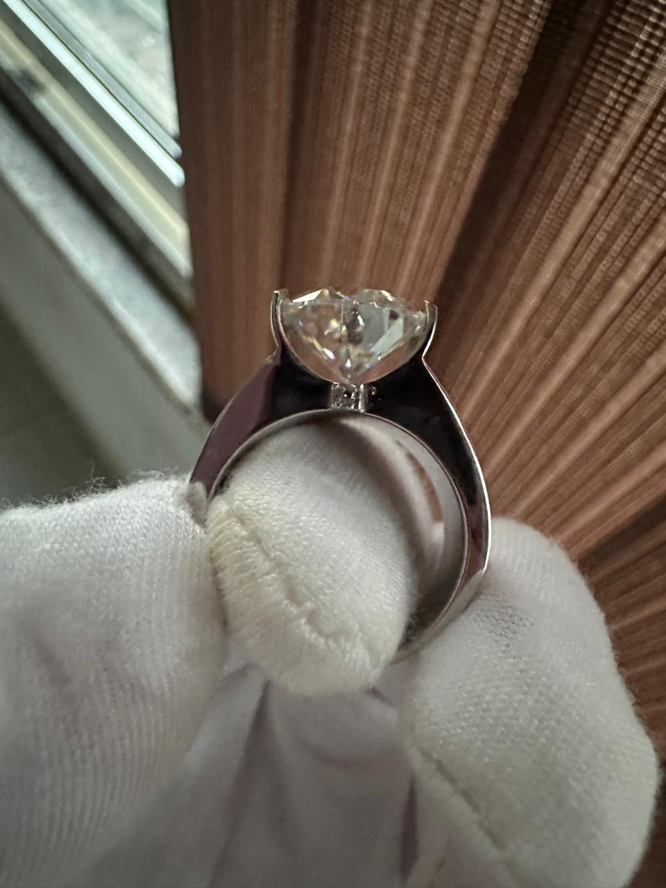 Chunky Moissanite Ring for Men | Platinum Over Sterling Silver