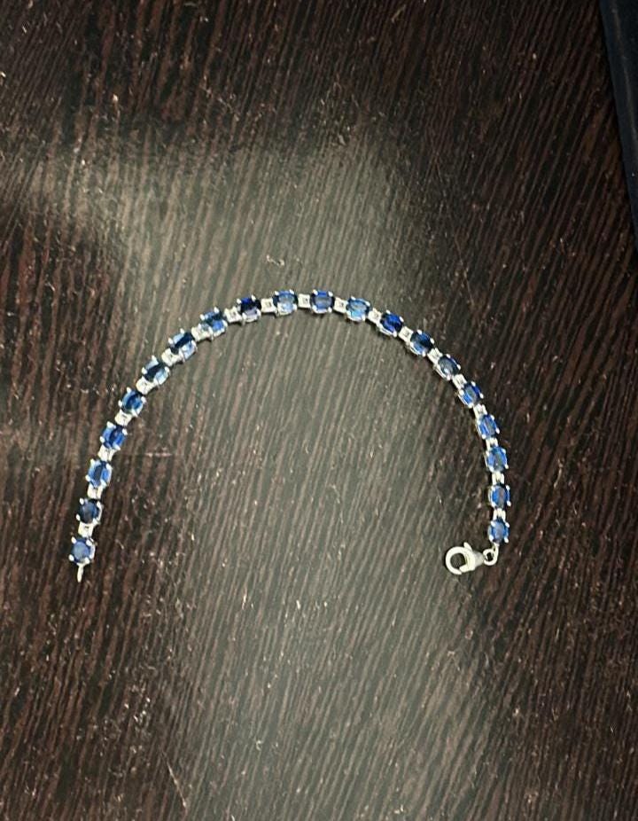 Sapphire Tennis Bracelet | 925 Sterling Silver, September Birthstone