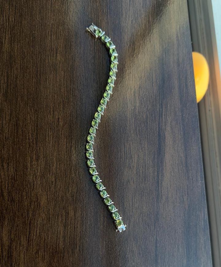 Peridot Tennis Bracelet | 925 Sterling Silver, August Birthstone