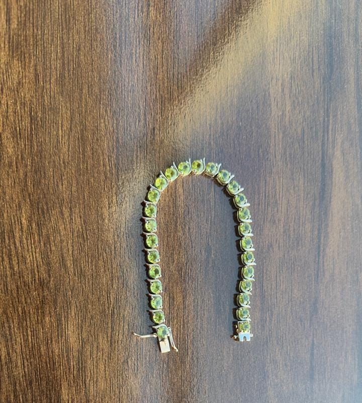 Peridot Tennis Bracelet | 925 Sterling Silver, August Birthstone