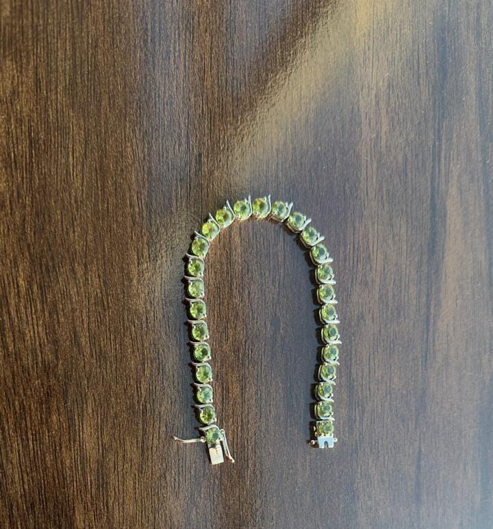 Peridot Tennis Bracelet | 925 Sterling Silver, August Birthstone