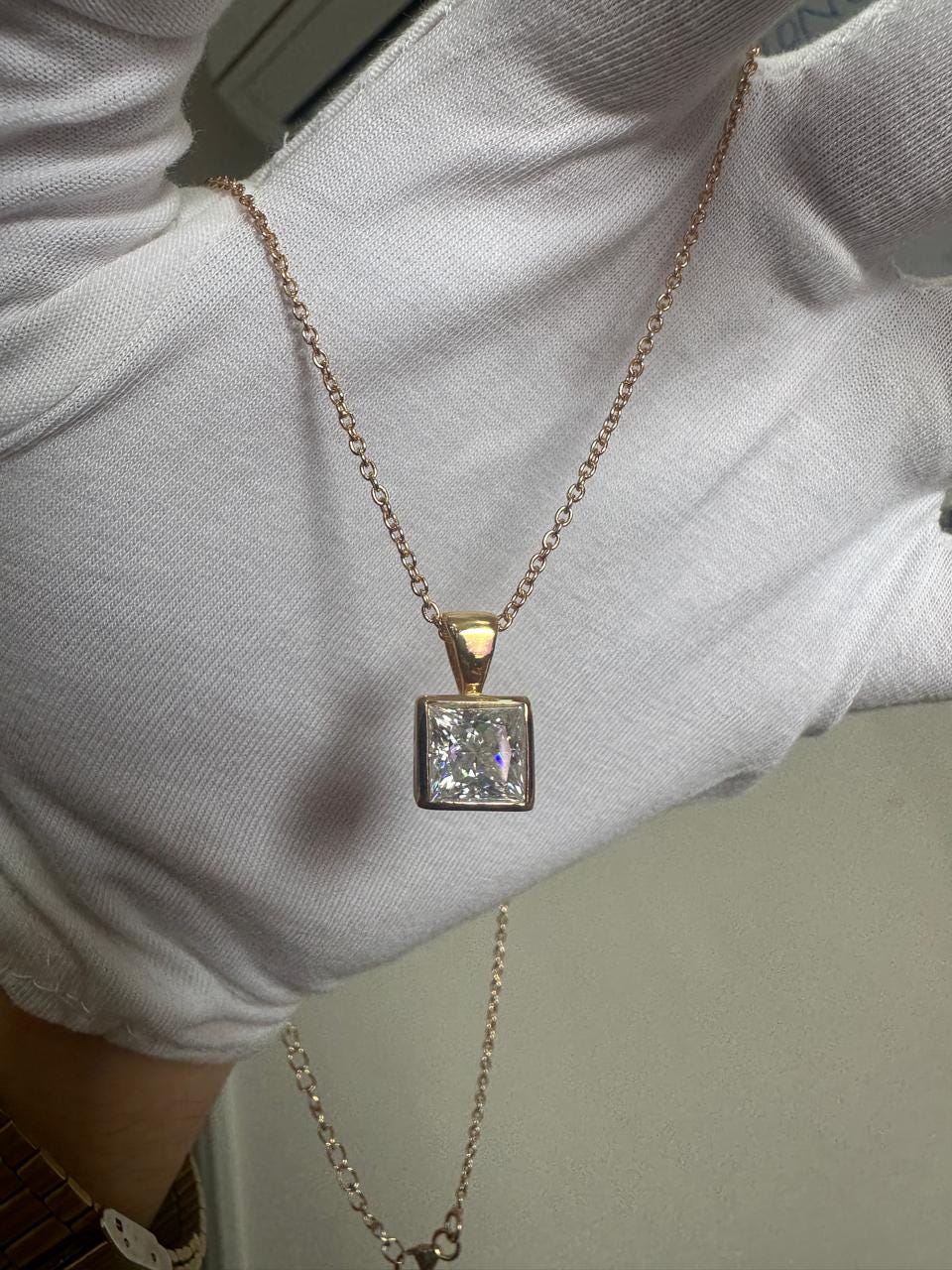 Lock Shape Moissanite Solitaire Pendant | 925 Sterling Silver, Bezel Set Jewelry
