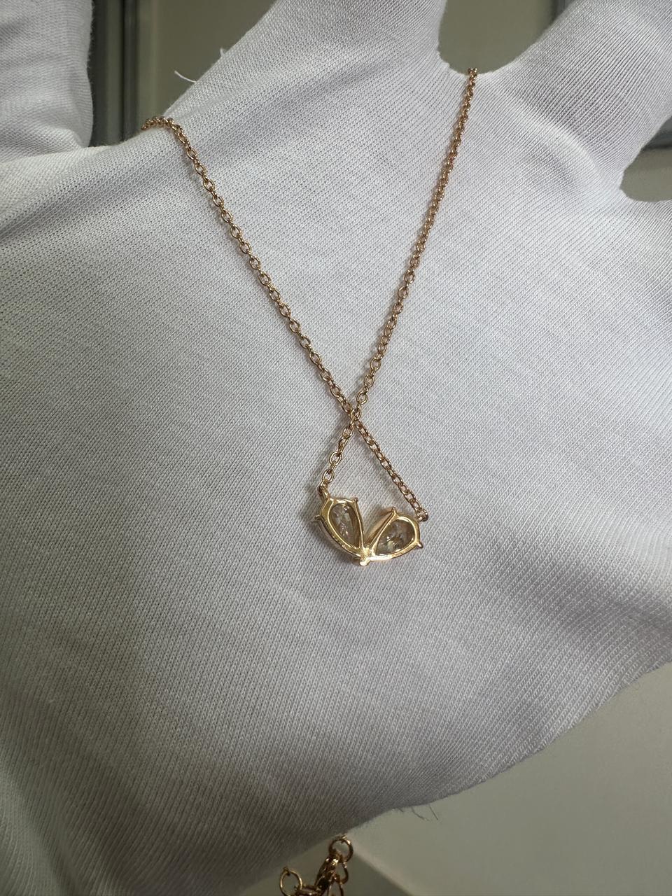 Romantic Pear Moissanite Pendant Necklace | 18k Gold Vermeil, 2 Carat Sparkle