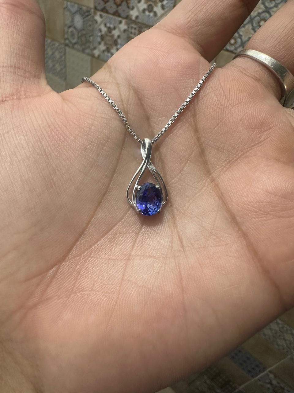 Tanzanite Infinity Pendant | 2 CT Oval shape Rare Gemstone Statement Necklace, 14k Gold Luxury Jewelry
