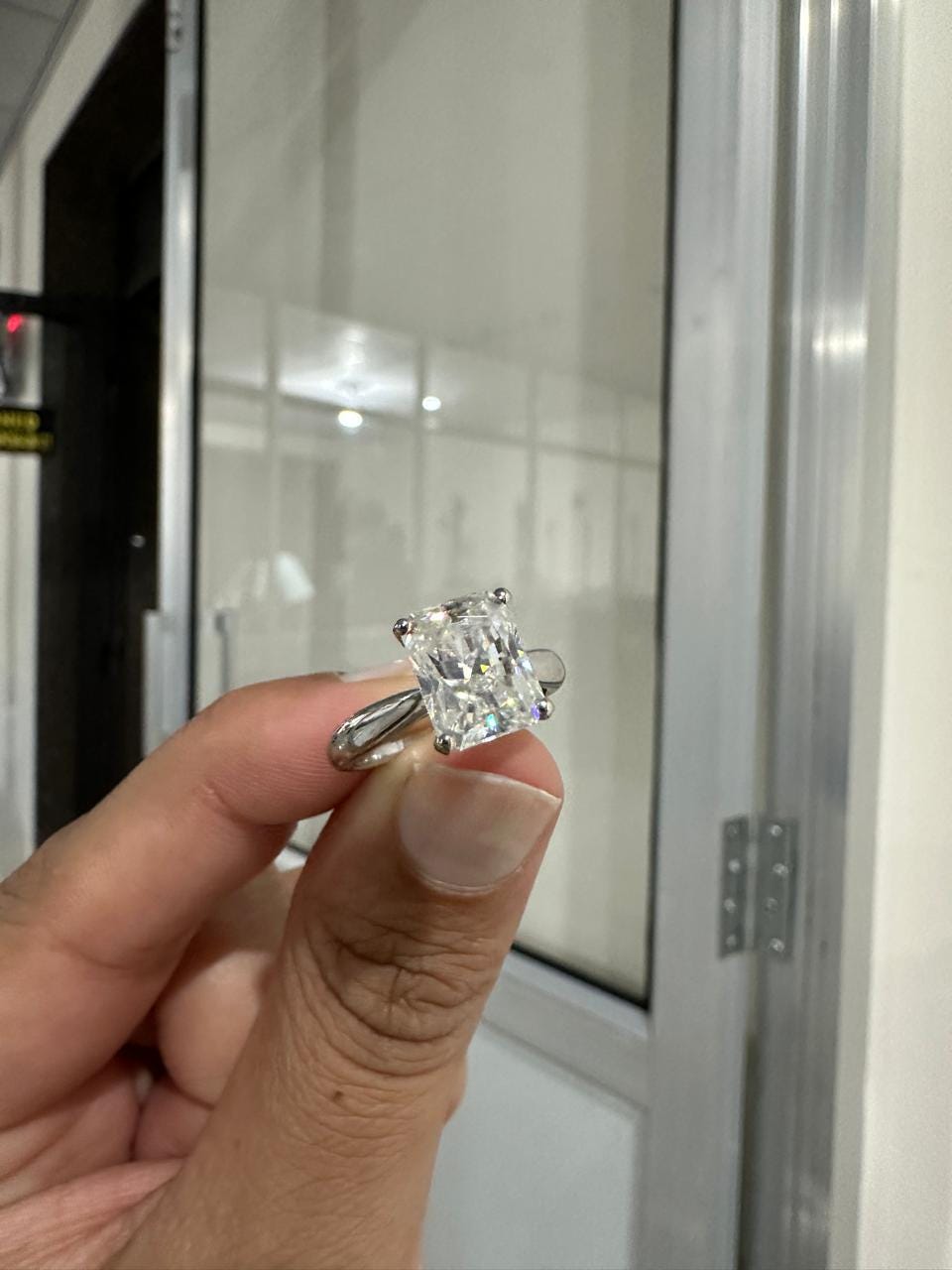 3 CT Radiant cut Moissanite Engagement Ring 14k White Gold Luxury Gift for her