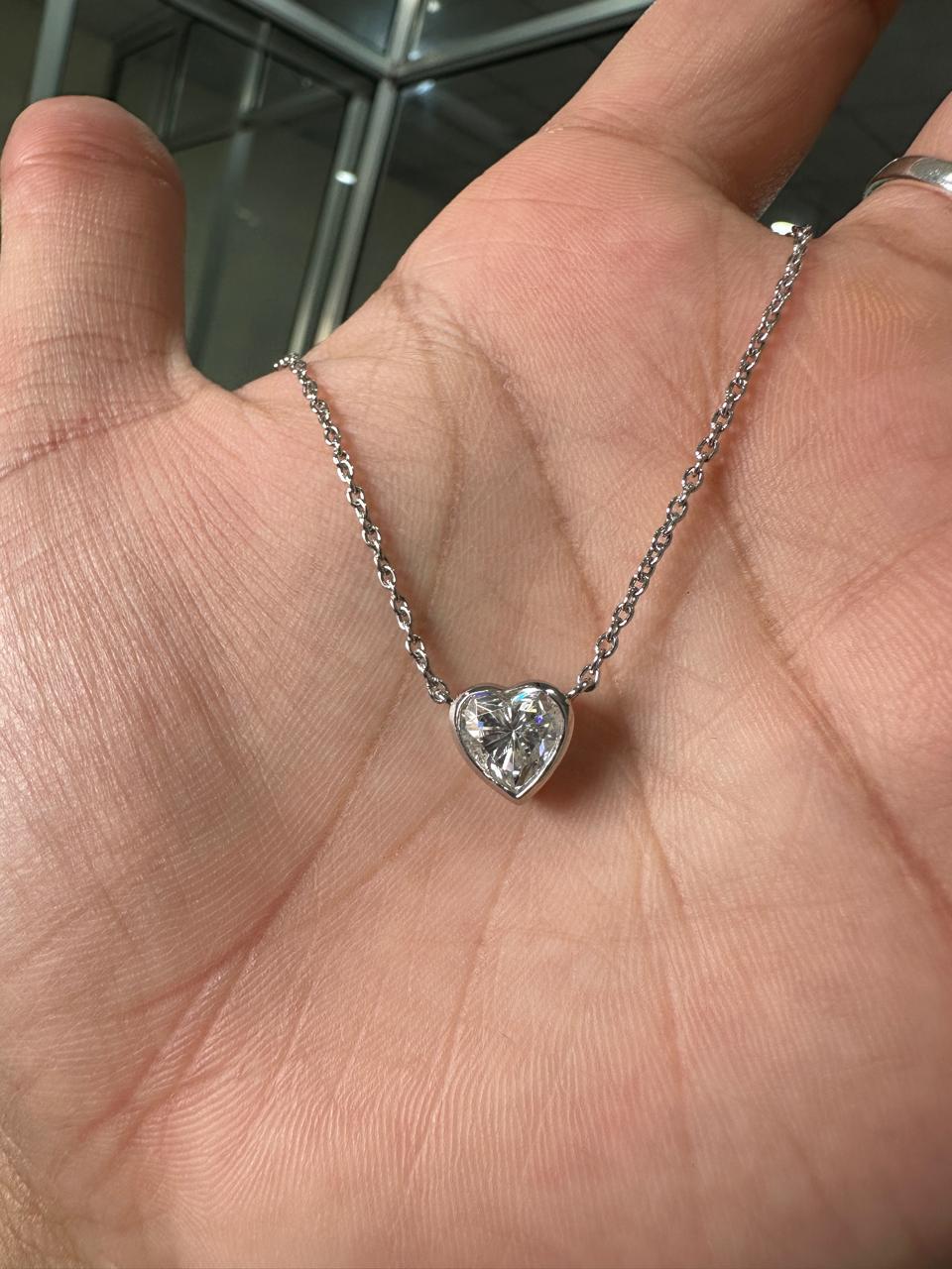 Heart Moissanite Solitaire Pendant | 3CT Diamond Alternative Gemstone Jewelry for her