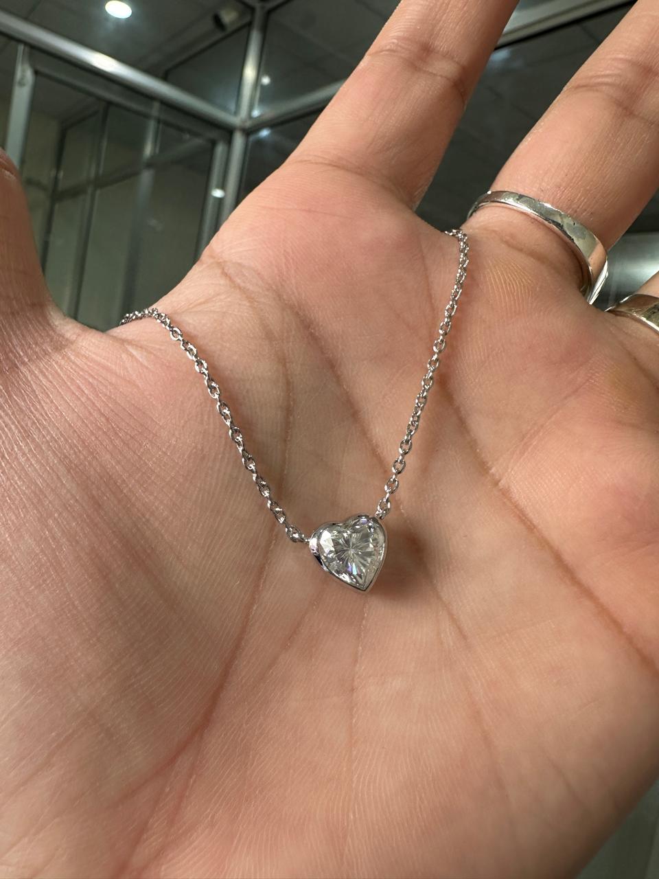 Heart Moissanite Solitaire Pendant | 3CT Diamond Alternative Gemstone Jewelry for her