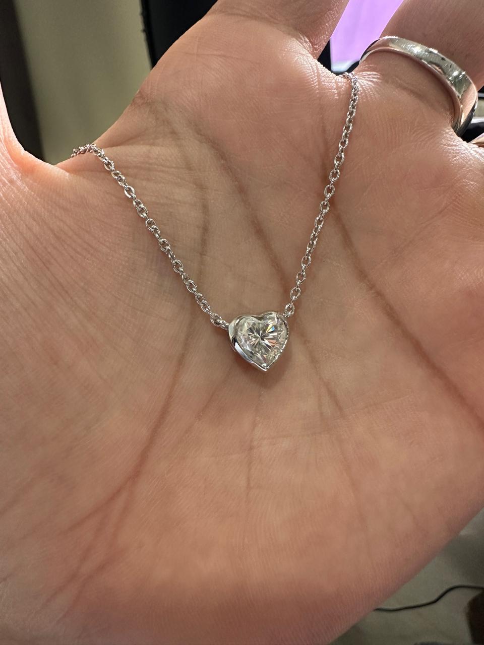 Heart Moissanite Solitaire Pendant | 3CT Diamond Alternative Gemstone Jewelry for her