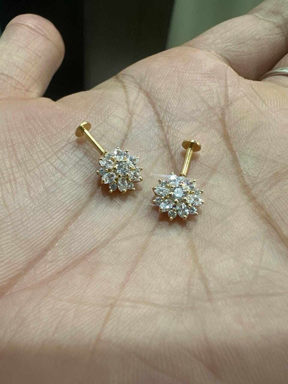14K Gold Moissanite Earrings | South Screw Lock | Unique Jewelry for Gift