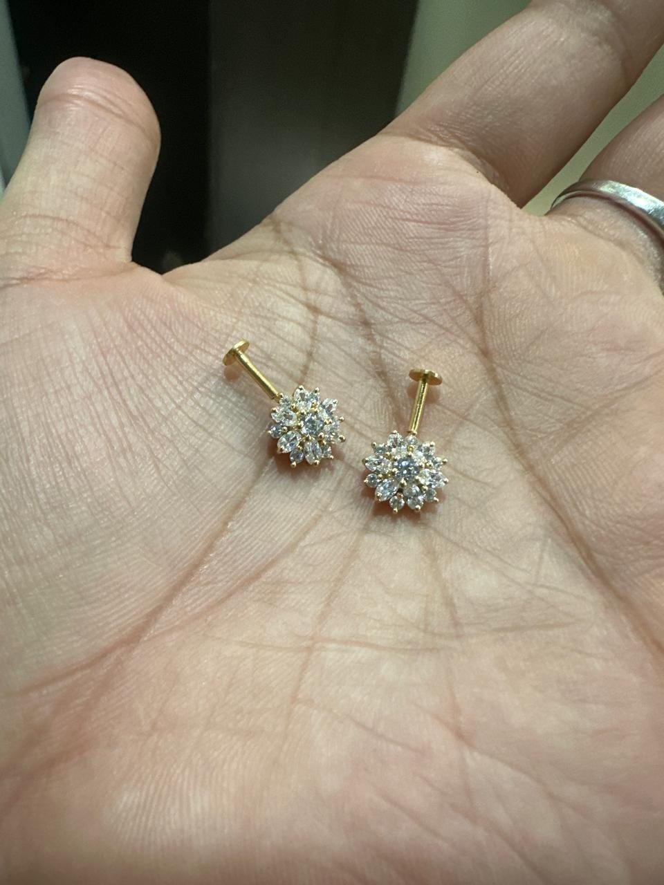 14K Gold Moissanite Earrings | South Screw Lock | Unique Jewelry for Gift