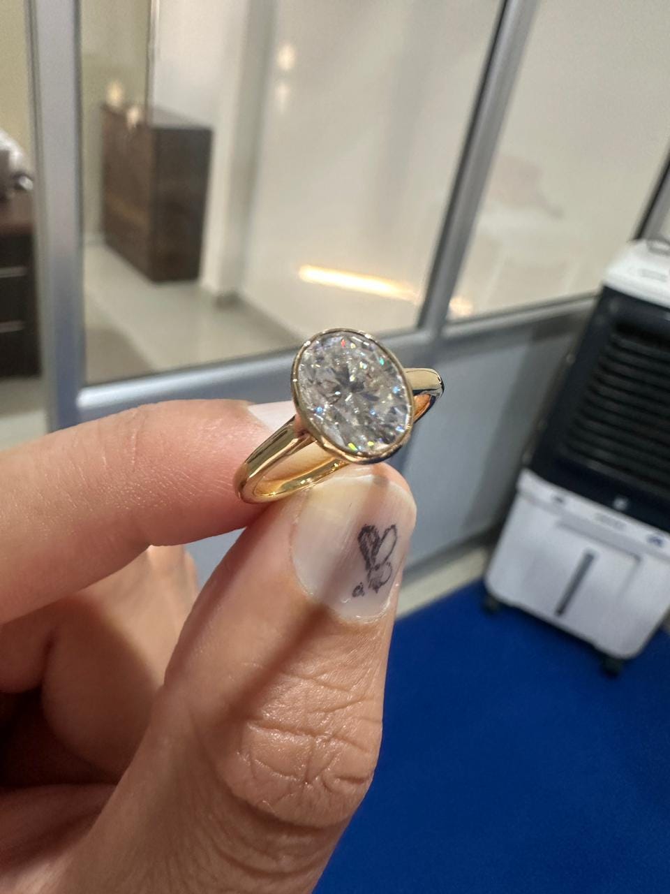 Vintage Moissanite Engagement Ring | Solid 14K Yellow Gold | Unique Anniversary Gift for her