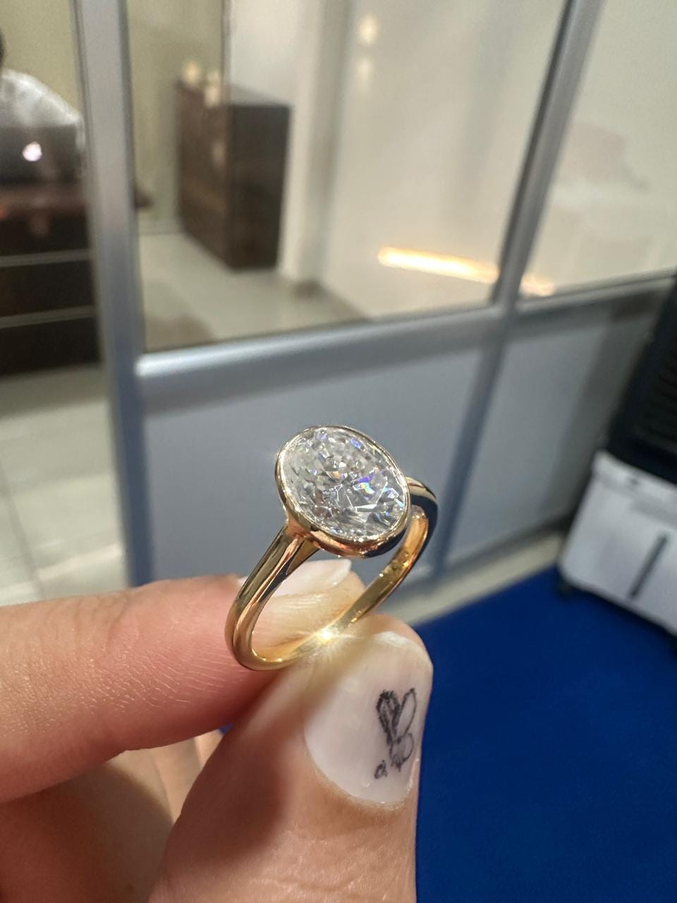 Vintage Moissanite Engagement Ring | Solid 14K Yellow Gold | Unique Anniversary Gift for her