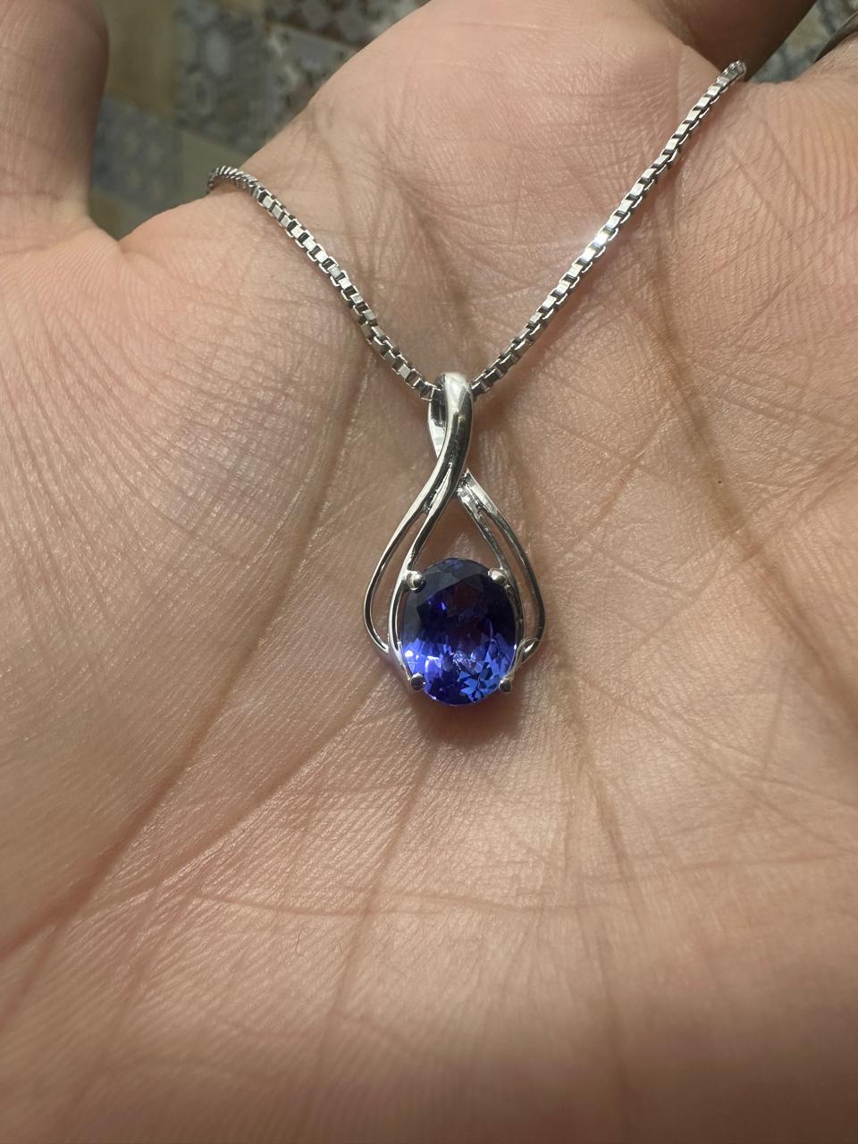 14k Gold Tanzanite Infinity Pendant | 2 CT Rare Blue Gemstone Necklace for her