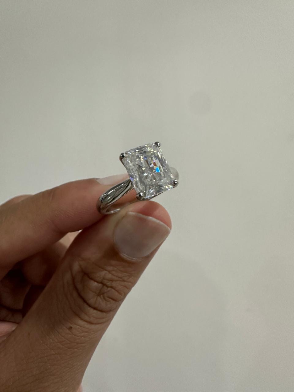 3 CT Radiant cut Moissanite Engagement Ring 14k White Gold Luxury Gift for her