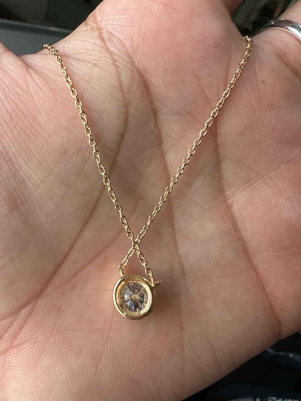 2Ct Moissanite Solitaire Pendant | 14k Gold Vermeil Necklace for women | Anniversary Gift