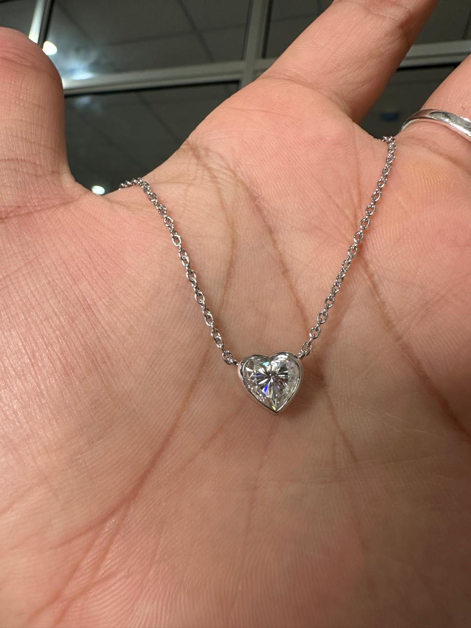 Heart Moissanite Solitaire Pendant | 3CT Diamond Alternative Gemstone Jewelry for her