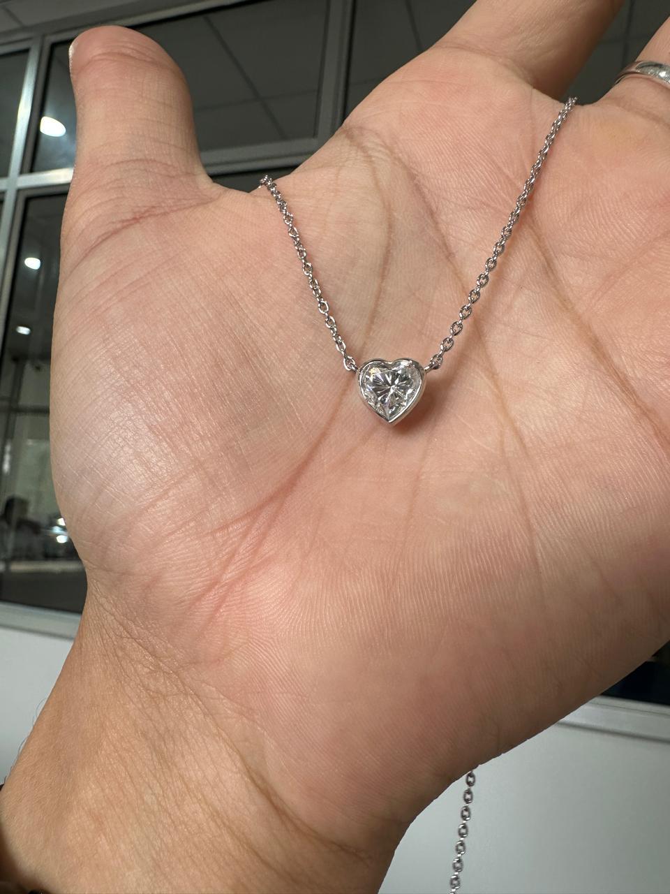 Heart Moissanite Solitaire Pendant | 3CT Diamond Alternative Gemstone Jewelry for her