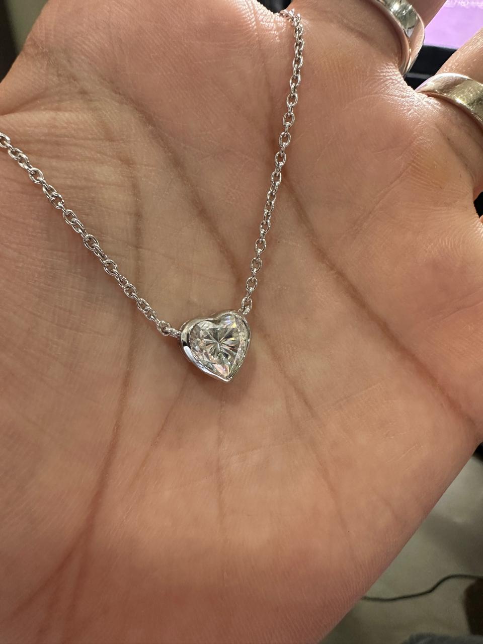Heart Moissanite Solitaire Pendant | 3CT Diamond Alternative Gemstone Jewelry for her