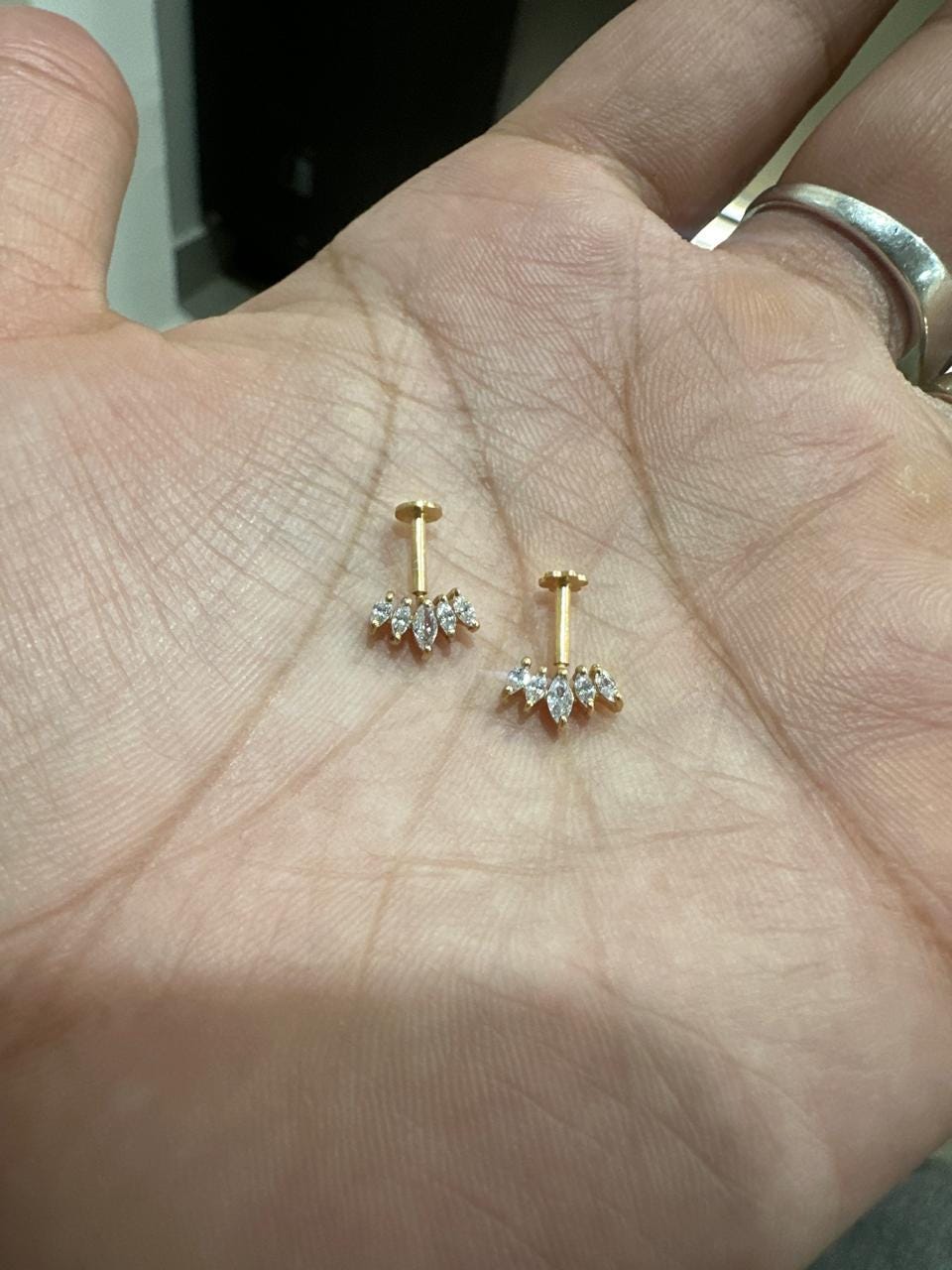 14K Gold Moissanite Stud Earrings | Unique Jewelry for Gift | Birthday Gift