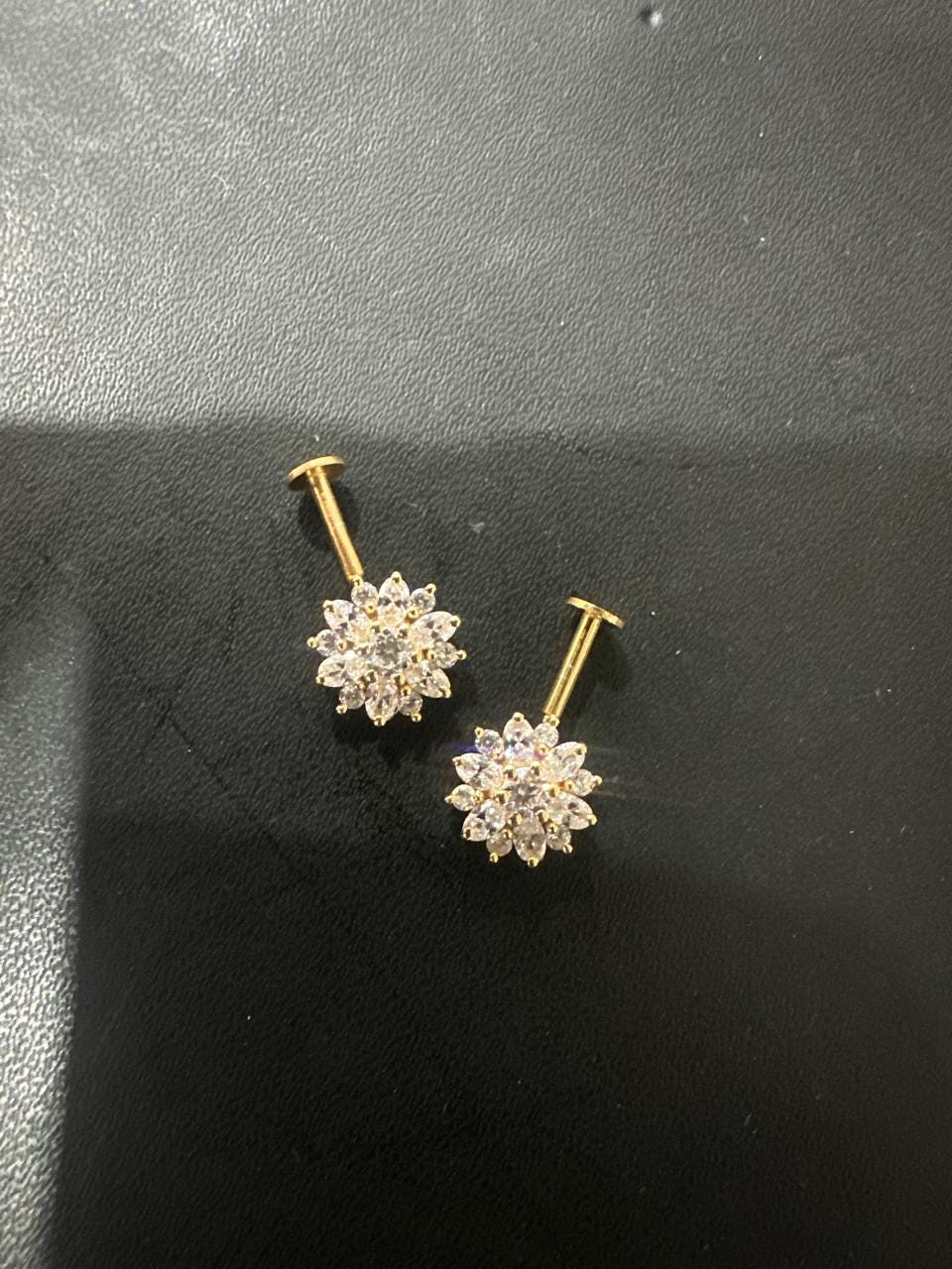 14K Gold Moissanite Earrings | South Screw Lock | Unique Jewelry for Gift