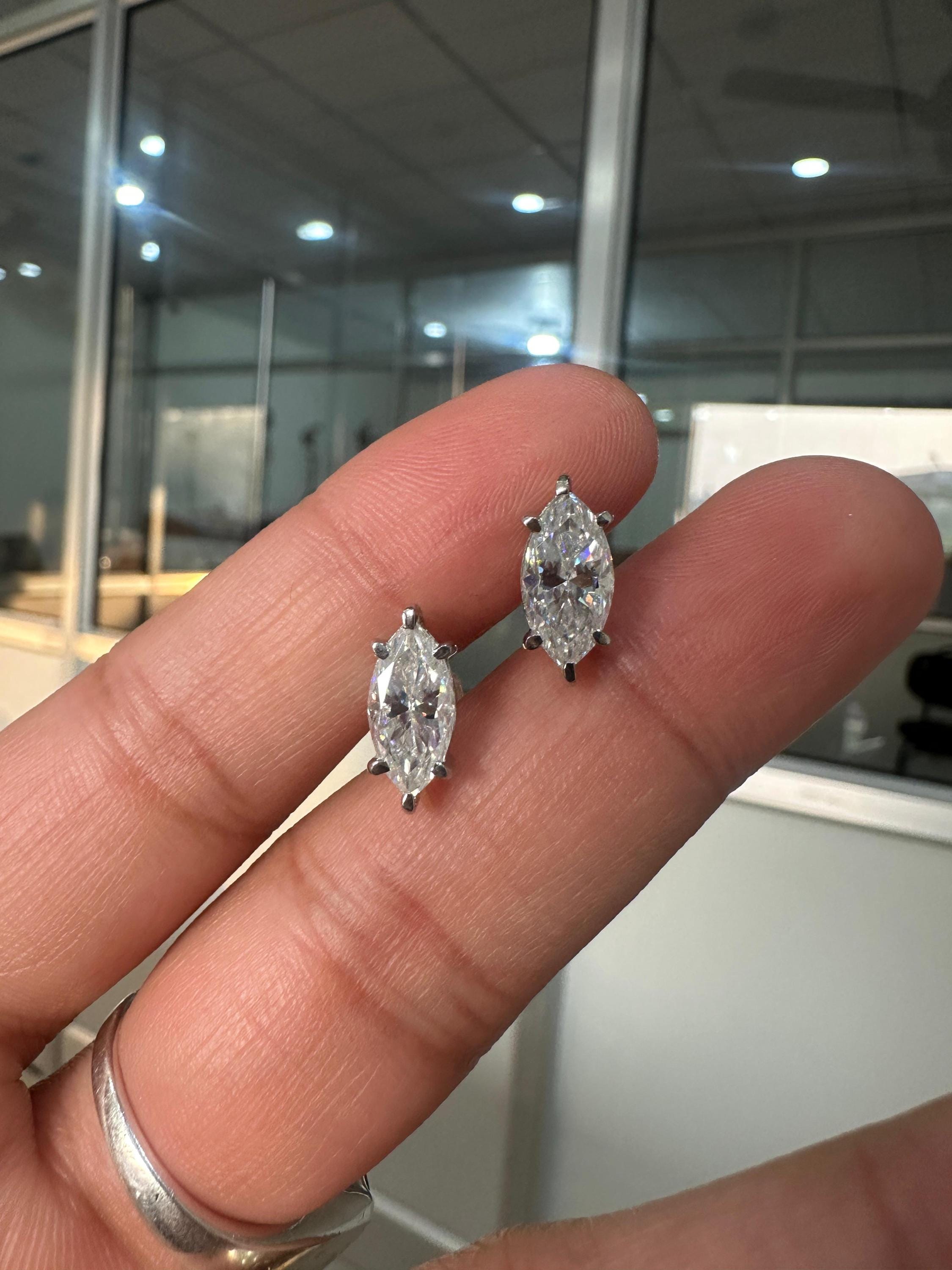 Marquise Moissanite Earrings | 5 CT Daimond Alternative Jewelry | 925 Silver