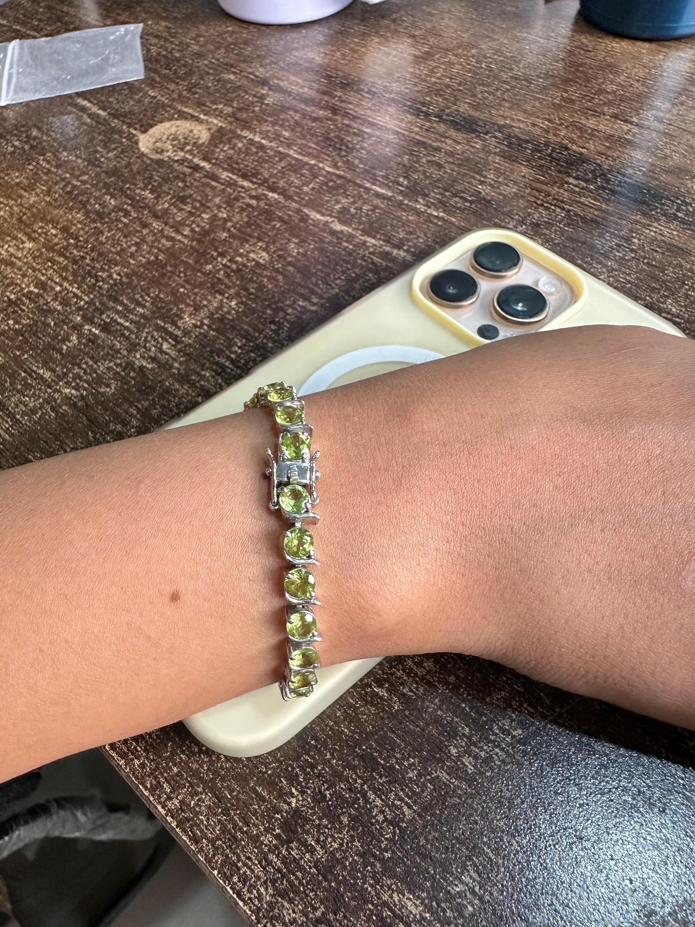 Peridot Tennis Bracelet | 925 Sterling Silver, August Birthstone Jewelry, Luxury Gift for her