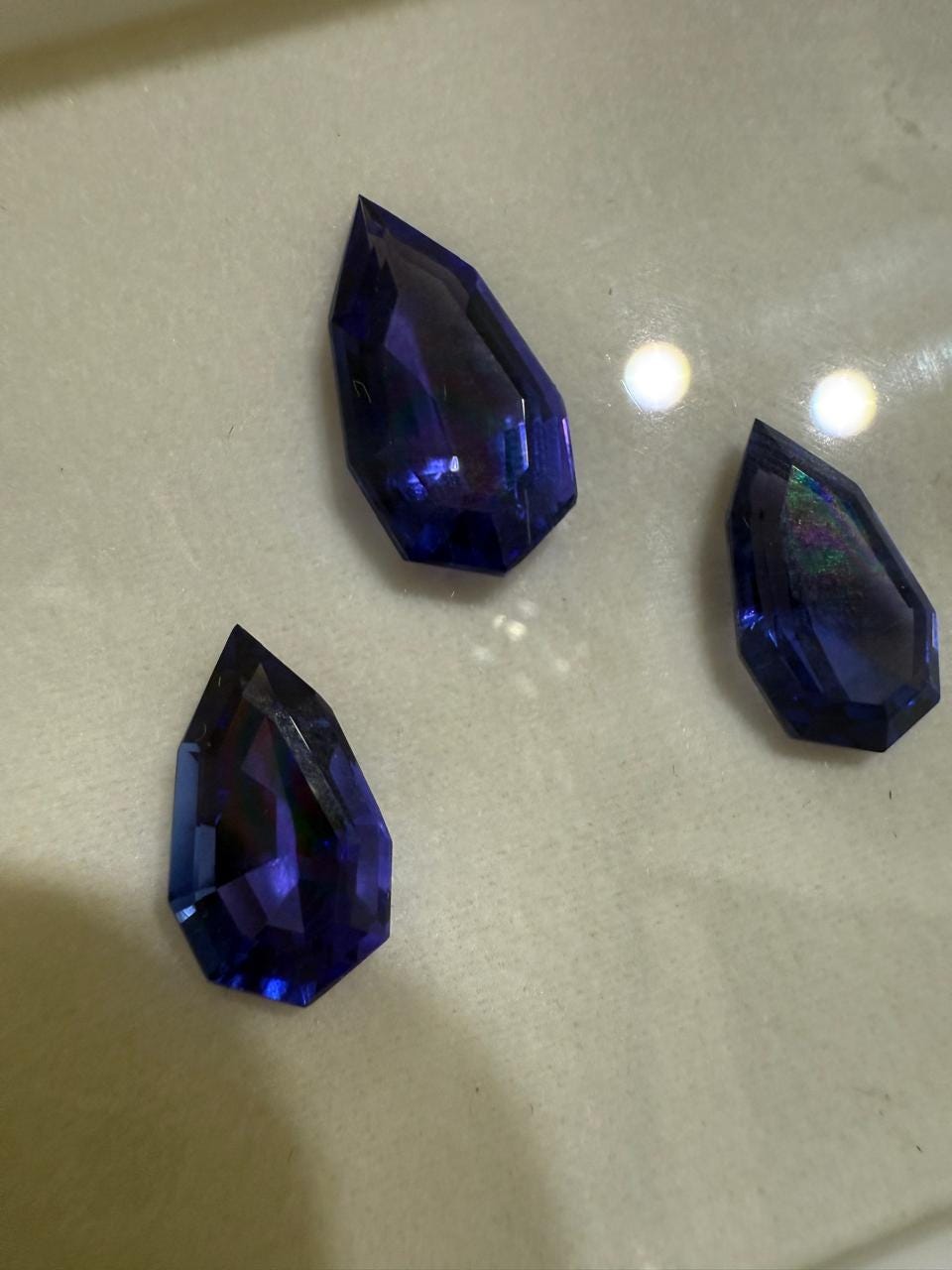 Custom Cut Rare Tanzanite Gemstone Set | IGI Certified Loose Trio | 15 CT Natural Tanzanite