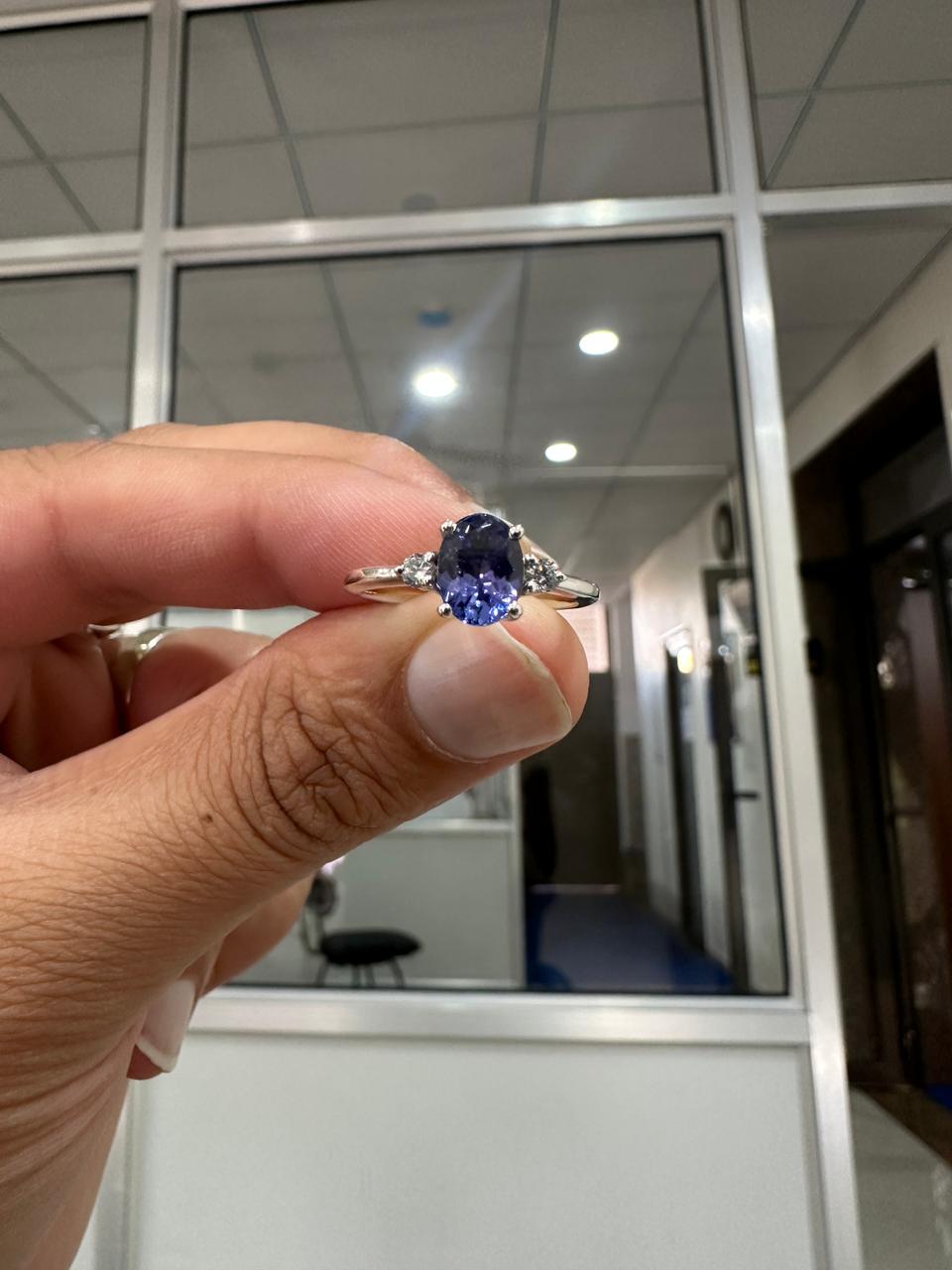 14k Gold Tanzanite Diamond Engagement Ring - Unique Anniversary Gift, Promise Ring