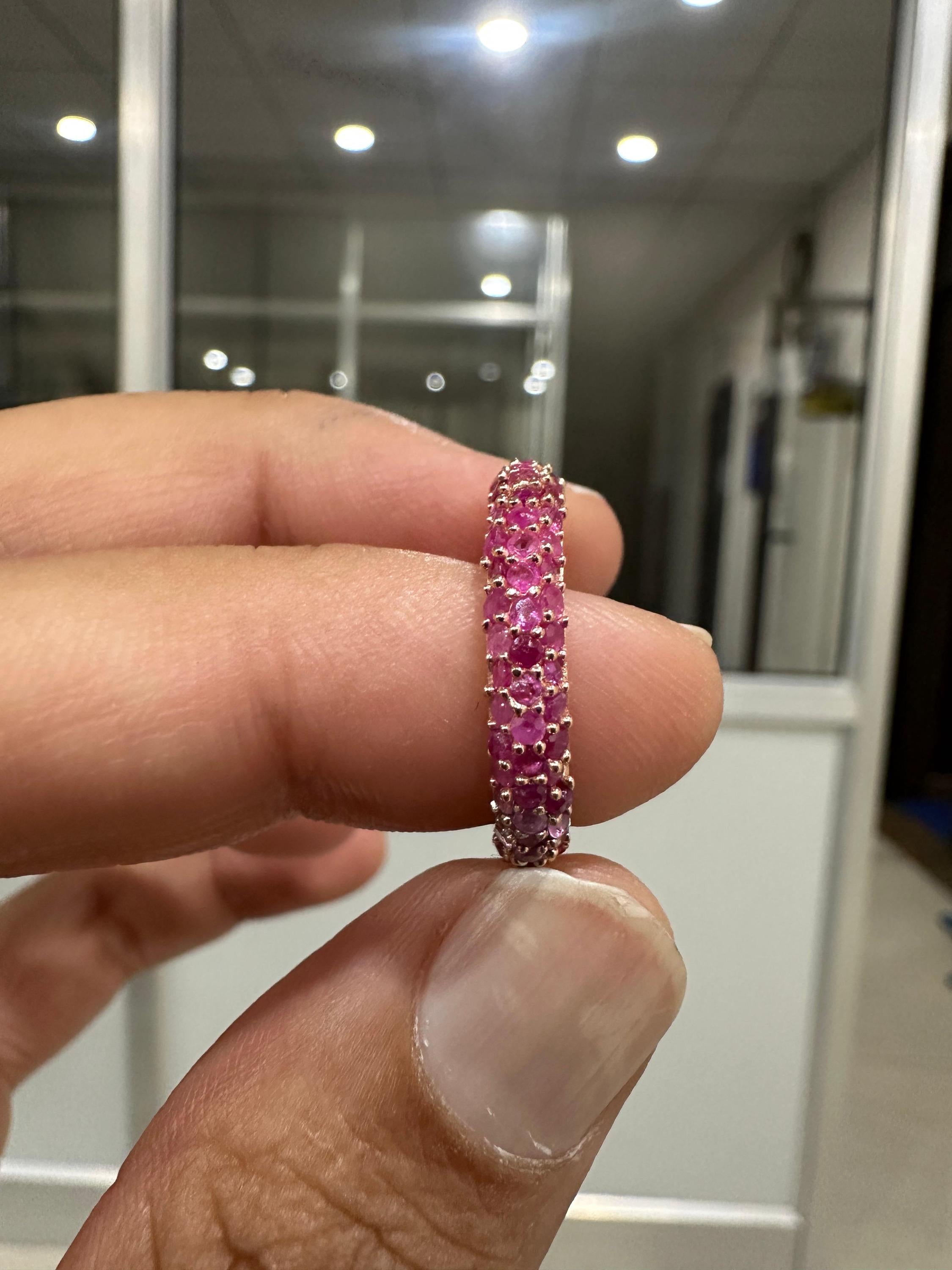 Natural Ruby 14K Gold Eternity Band | July Birthstone Ring
