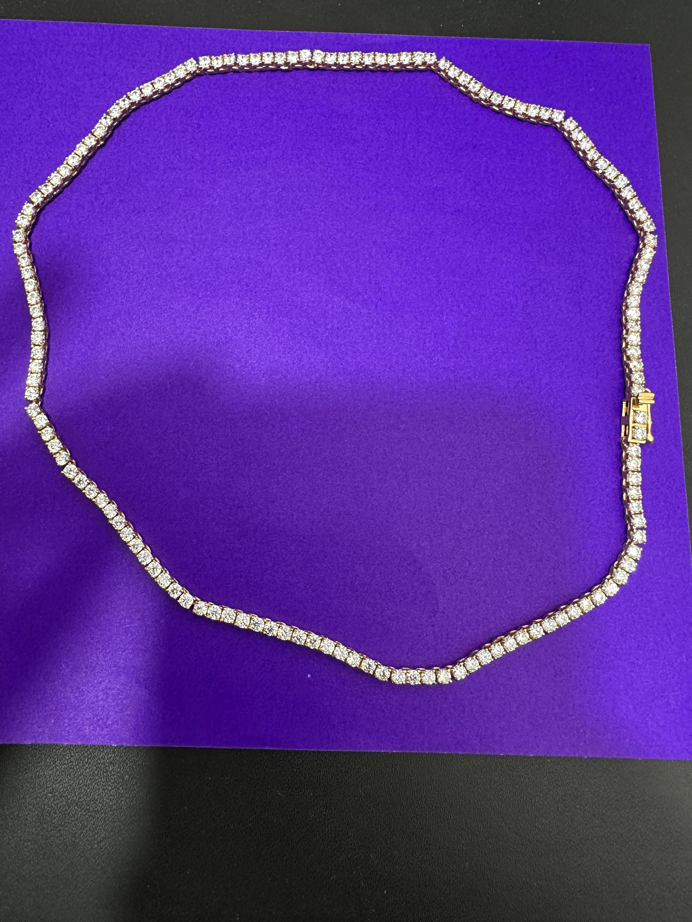 Classic Moissanite Tennis Necklace | 14K Gold Finish, Fine Jewelry Gift