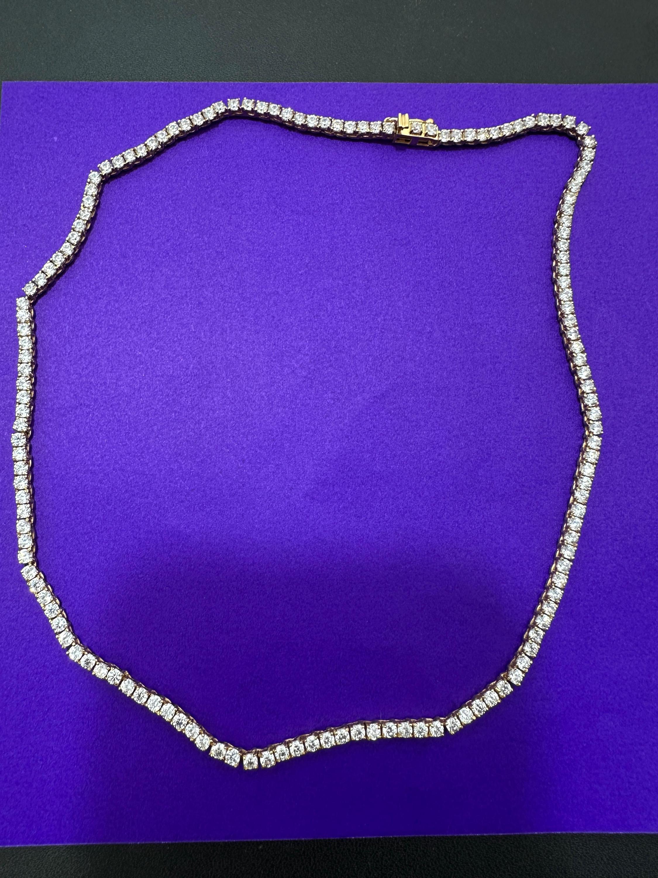 Classic Moissanite Tennis Necklace | 14K Gold Finish, Fine Jewelry Gift
